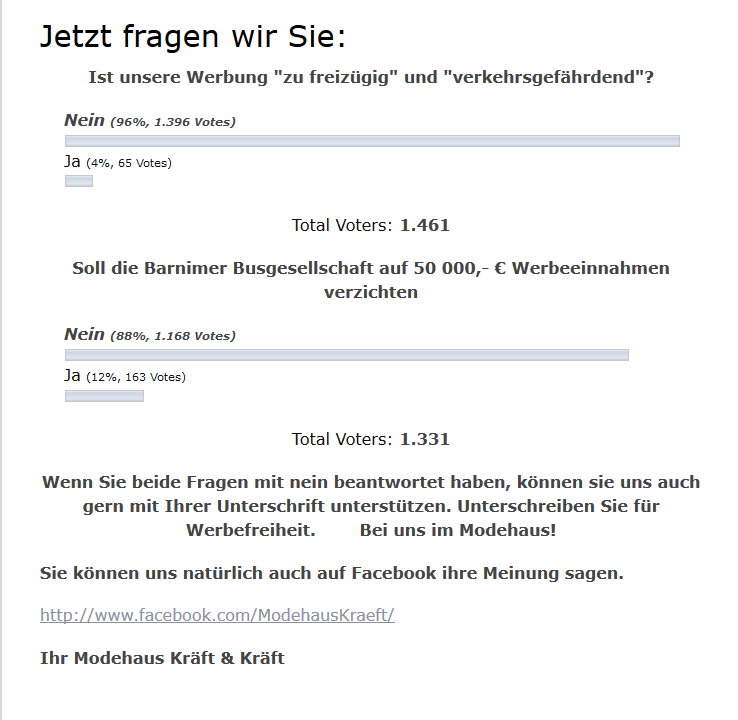 Auswertung der Kundenumfrage